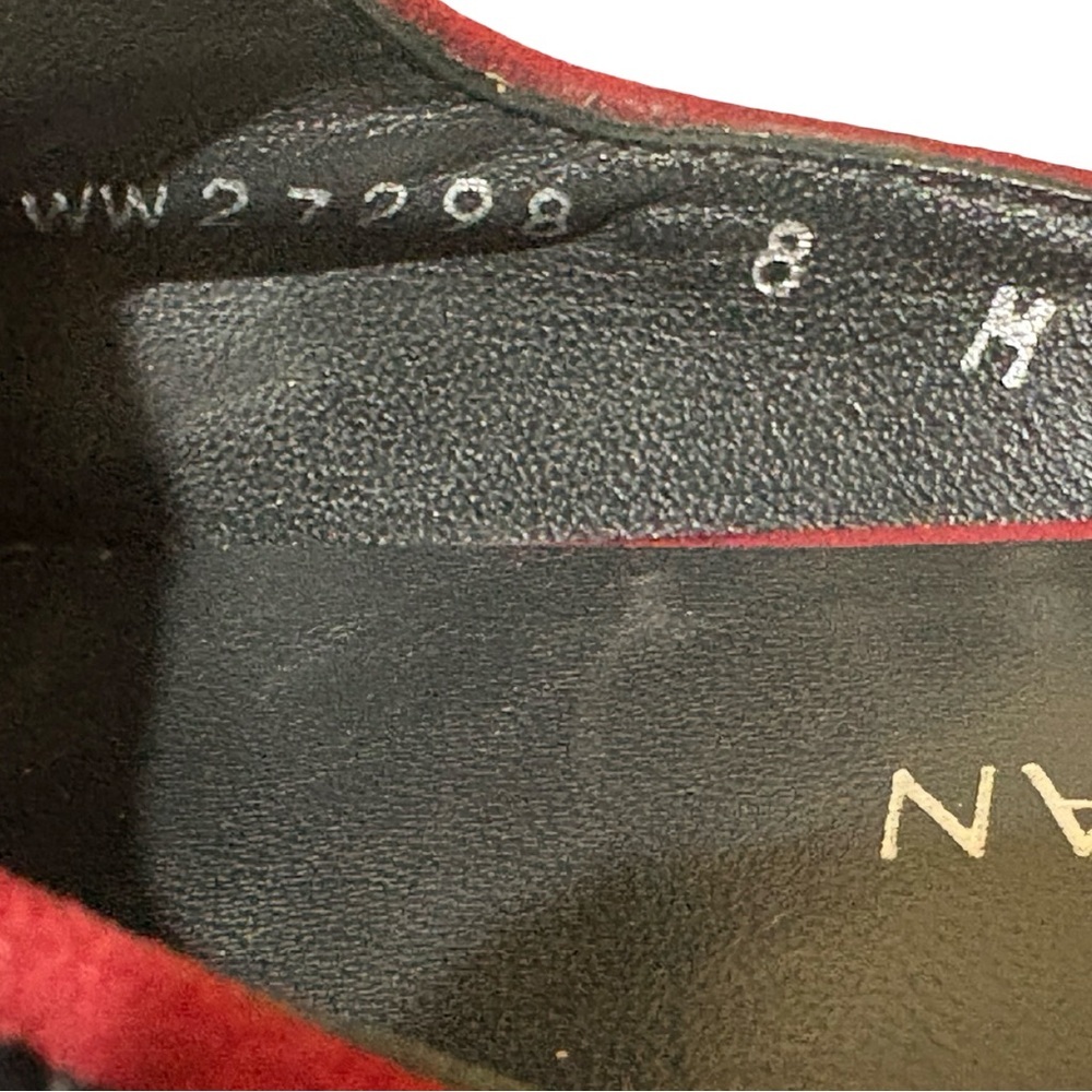 Stuart Weitzman Mulearky Red & Black Geometric Slip On Mule - Picture 9 of 9